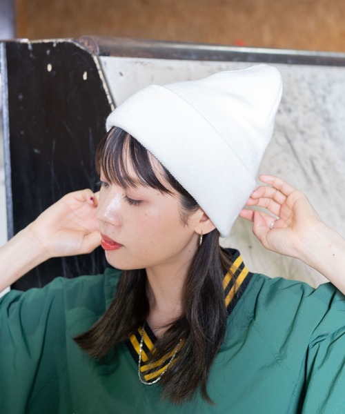 WEGO（ウィゴー）の「WEGO/カラービーニー（ニットキャップ/ビーニー・メンズ・ホワイト/ブラック・FREE）」の7枚目の写真