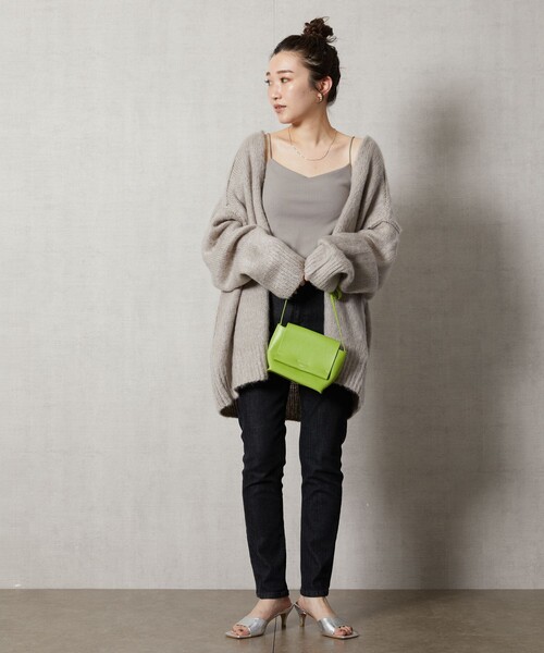 FREAK'S STORE（フリークスストア）の「【限定展開】深Vネックシャギー2WAYニットカーディガン（カーディガン/ボレロ・レディース・オレンジ/ベージュ/ピンク/グレー/グリーン/パープル/ブルー/ブラック・ﾌﾘ-）」の16枚目の写真