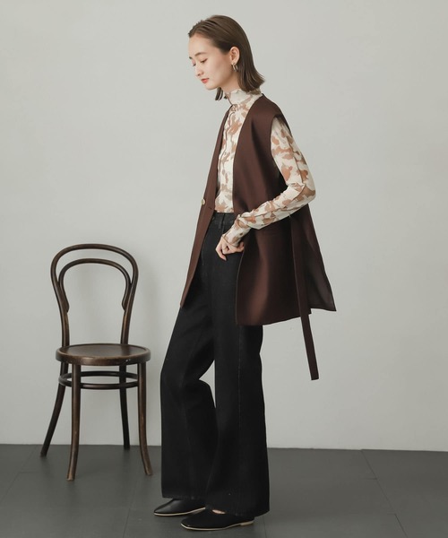 SENSE OF PLACE by URBAN RESEARCH（センスオブプレイスバイアーバンリサーチ）の「シアーハイネックトップ（Tシャツ/カットソー・レディース・アイボリー/ブラウン系その他/パープル系その他/ブラウン・ONE）」の6枚目の写真