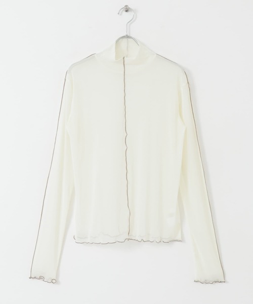 SENSE OF PLACE by URBAN RESEARCH（センスオブプレイスバイアーバンリサーチ）の「シアーハイネックトップ（Tシャツ/カットソー・レディース・アイボリー/ブラウン系その他/パープル系その他/ブラウン・ONE）」の11枚目の写真