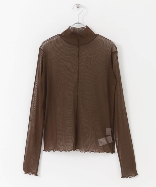 SENSE OF PLACE by URBAN RESEARCH（センスオブプレイスバイアーバンリサーチ）の「シアーハイネックトップ（Tシャツ/カットソー・レディース・アイボリー/ブラウン系その他/パープル系その他/ブラウン・ONE）」の14枚目の写真