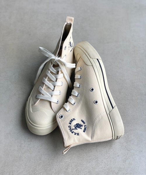 U.S. POLO ASSN.（ユーエスポロアッスン）の「1ポイントロゴ刺繍ハイカットスニーカー LADYS レディース（スニーカー・レディース・ブラック/ベージュ/オフホワイト・SMALL/MEDIUM/LARGE）」の22枚目の写真