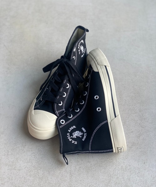 U.S. POLO ASSN.（ユーエスポロアッスン）の「1ポイントロゴ刺繍ハイカットスニーカー LADYS レディース（スニーカー・レディース・ブラック/ベージュ/オフホワイト・SMALL/MEDIUM/LARGE）」の20枚目の写真