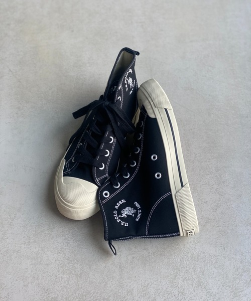 U.S. POLO ASSN.（ユーエスポロアッスン）の「1ポイントロゴ刺繍ハイカットスニーカー LADYS レディース（スニーカー・レディース・ブラック/ベージュ/オフホワイト・SMALL/MEDIUM/LARGE）」の17枚目の写真