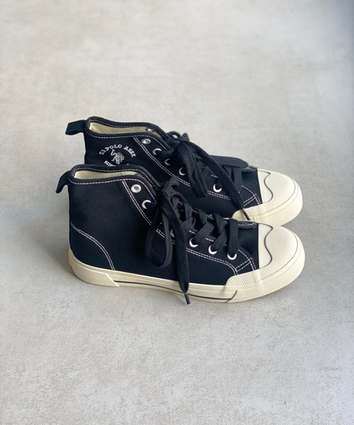 U.S. POLO ASSN.（ユーエスポロアッスン）の「1ポイントロゴ刺繍ハイカットスニーカー LADYS レディース（スニーカー・レディース・ブラック/ベージュ/オフホワイト・SMALL/MEDIUM/LARGE）」の11枚目の写真