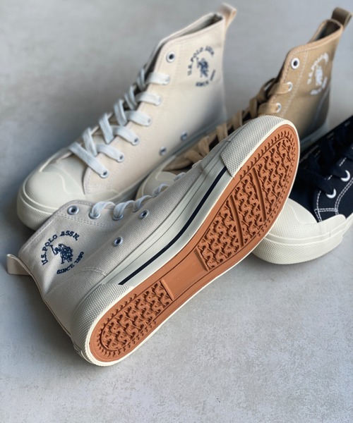 U.S. POLO ASSN.（ユーエスポロアッスン）の「1ポイントロゴ刺繍ハイカットスニーカー LADYS レディース（スニーカー・レディース・ブラック/ベージュ/オフホワイト・SMALL/MEDIUM/LARGE）」の15枚目の写真