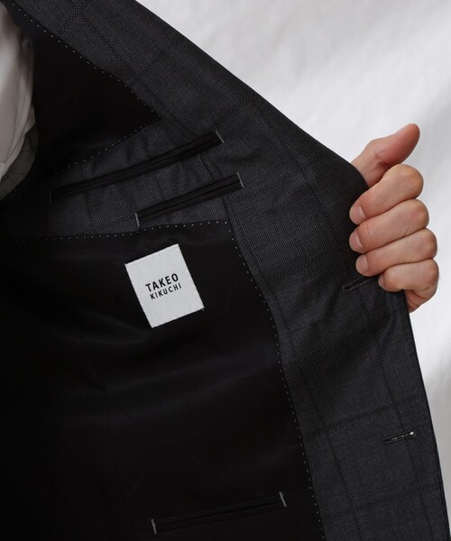 TAKEO KIKUCHI（タケオキクチ）の「◆【DORMEUIL】バーズアイ ウインドウペン スーツ（スーツセット・メンズ・グレー系その他2/ネイビー系1・02/03/04）」の12枚目の写真