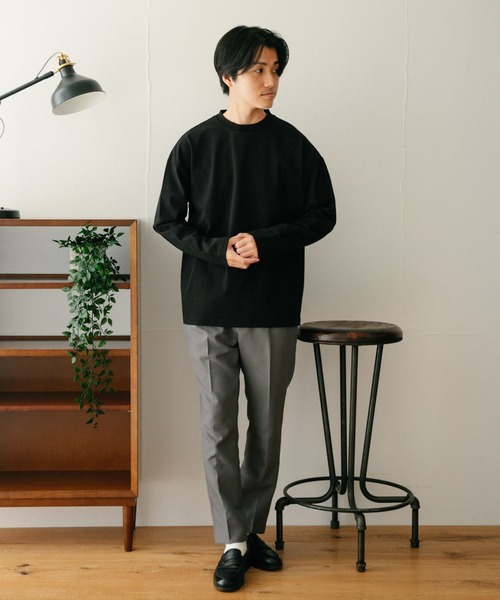 ITEMS URBANRESEARCH（アイテムズ アーバンリサーチ）の「度詰天竺オーバーサイズロングスリーブカットソー（Tシャツ/カットソー・メンズ・オフホワイト/ブラック/ネイビー・MEDIUM/LARGE）」の13枚目の写真