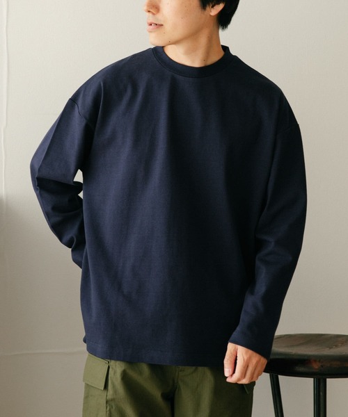 ITEMS URBANRESEARCH（アイテムズ アーバンリサーチ）の「度詰天竺オーバーサイズロングスリーブカットソー（Tシャツ/カットソー・メンズ・オフホワイト/ブラック/ネイビー・MEDIUM/LARGE）」の14枚目の写真