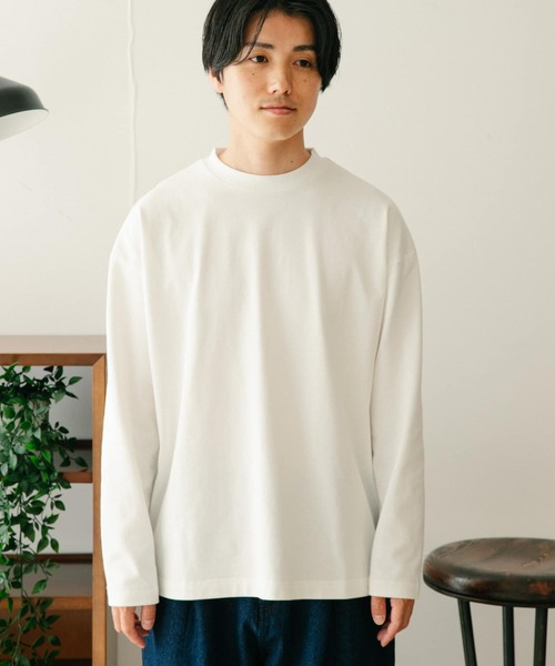 ITEMS URBANRESEARCH（アイテムズ アーバンリサーチ）の「度詰天竺オーバーサイズロングスリーブカットソー（Tシャツ/カットソー・メンズ・オフホワイト/ブラック/ネイビー・MEDIUM/LARGE）」の20枚目の写真