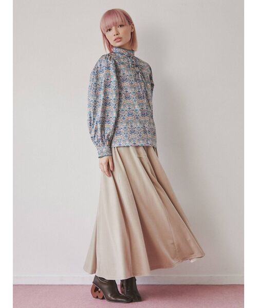 merry jenny（メリージェニー）の「ハイウエストベロアロングスカート（スカート・レディース・ボルドー/アイボリー/ブラック・FREE）」の8枚目の写真