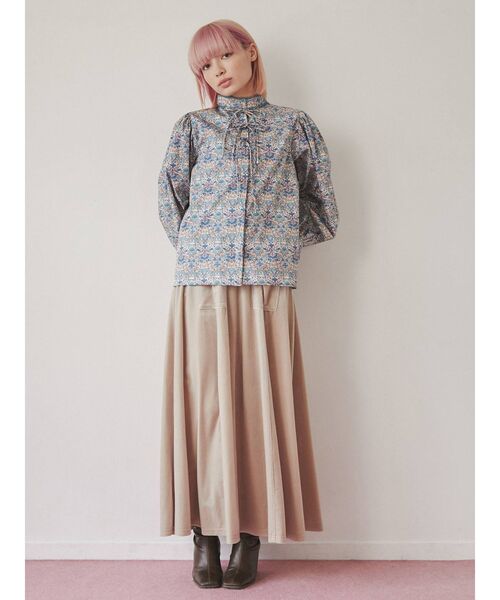 merry jenny（メリージェニー）の「ハイウエストベロアロングスカート（スカート・レディース・ボルドー/アイボリー/ブラック・FREE）」の10枚目の写真