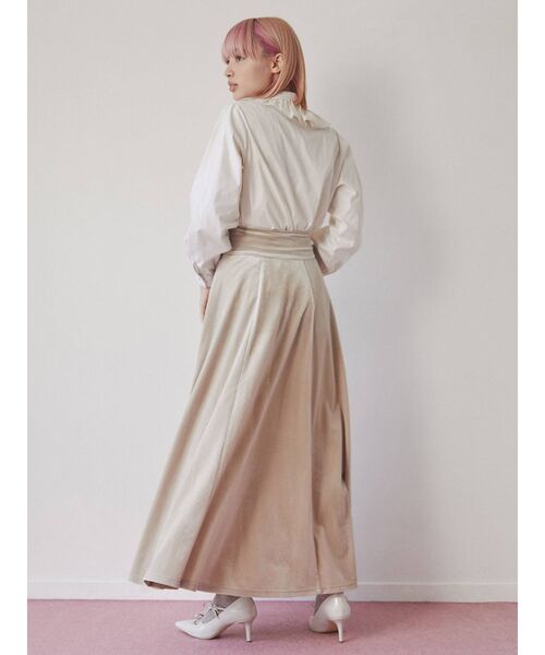 merry jenny（メリージェニー）の「ハイウエストベロアロングスカート（スカート・レディース・ボルドー/アイボリー/ブラック・FREE）」の17枚目の写真