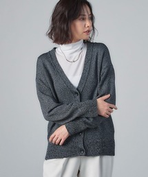 ミックスVネックカーディガン≪洗える≫