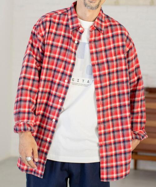 coen（コーエン）の「ビエラネルチェックレギュラーカラーシャツ（シャツ/ブラウス・メンズ・オフホワイト/コバルトブルー/レッド/イエロー/ネイビー/ブラウン・MEDIUM/SMALL/LARGE/X-LARGE）」の6枚目の写真