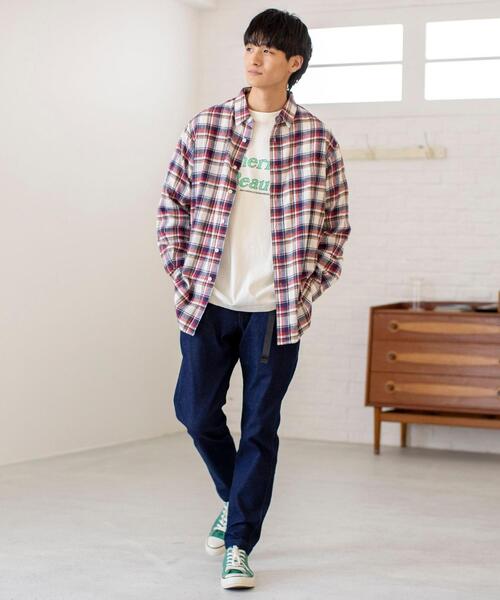 coen（コーエン）の「ビエラネルチェックレギュラーカラーシャツ（シャツ/ブラウス・メンズ・オフホワイト/コバルトブルー/レッド/イエロー/ネイビー/ブラウン・MEDIUM/SMALL/LARGE/X-LARGE）」の8枚目の写真