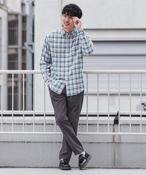 coen（コーエン）の「ビエラネルチェックレギュラーカラーシャツ（シャツ/ブラウス・メンズ・オフホワイト/コバルトブルー/レッド/イエロー/ネイビー/ブラウン・MEDIUM/SMALL/LARGE/X-LARGE）」の14枚目の写真