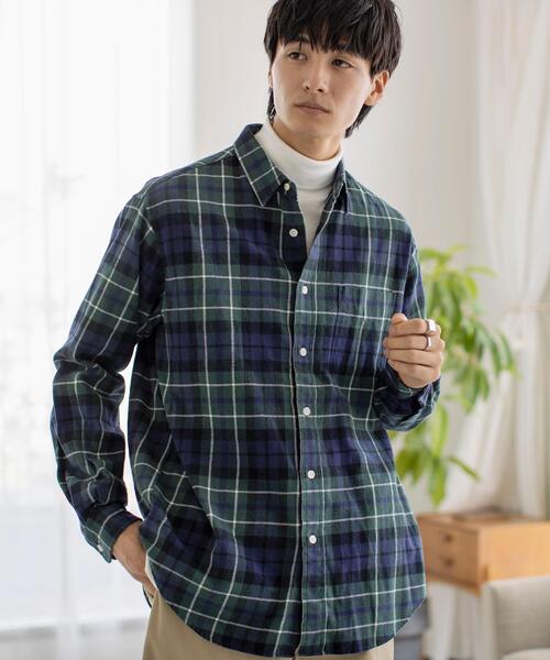 coen（コーエン）の「ビエラネルチェックレギュラーカラーシャツ（シャツ/ブラウス・メンズ・オフホワイト/コバルトブルー/レッド/イエロー/ネイビー/ブラウン・MEDIUM/SMALL/LARGE/X-LARGE）」の16枚目の写真