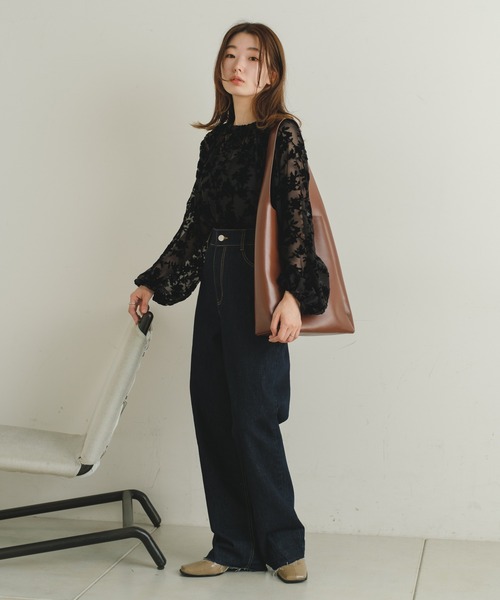 Kastane（カスタネ）の「【2022AWアイテム】ベロアオパールブラウス（シャツ/ブラウス・レディース・ブラック/ベージュ・FREE）」の19枚目の写真