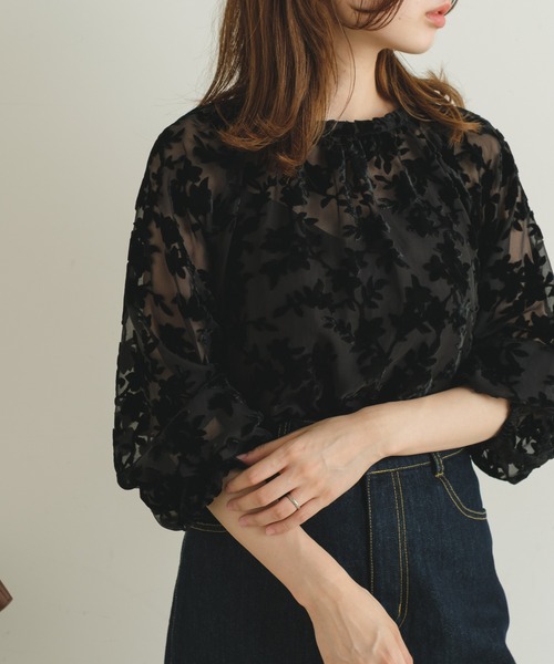 Kastane（カスタネ）の「【2022AWアイテム】ベロアオパールブラウス（シャツ/ブラウス・レディース・ブラック/ベージュ・FREE）」の4枚目の写真