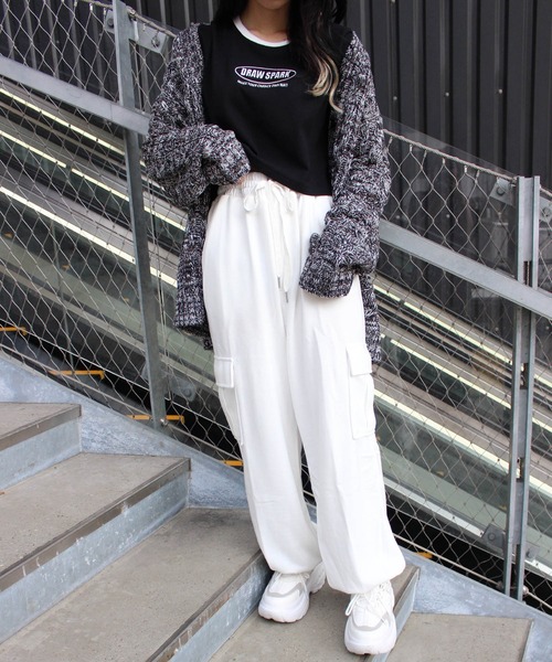 INGNI（イング）の「メランジケーブルVネックカーディガン（カーディガン/ボレロ・レディース・ブラック/グリーン/パープル・M）」の14枚目の写真