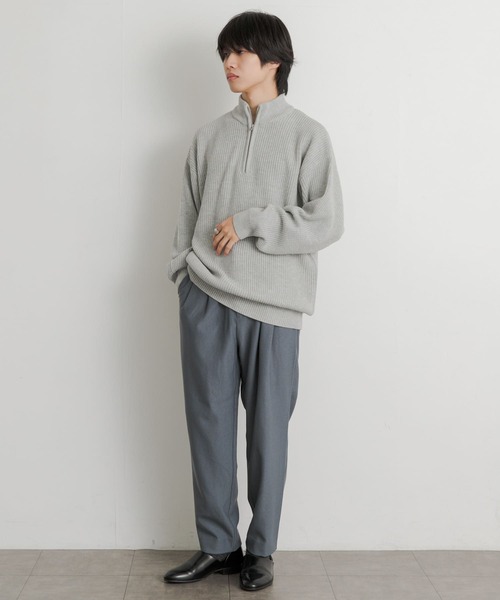 SENSE OF PLACE by URBAN RESEARCH（センスオブプレイスバイアーバンリサーチ）の「ウールライクダブルタックテーパードパンツ（スラックス・メンズ・ブラウン/ライトベージュ/ブラック/ミント/ボルドー/ブルー・LARGE/SMALL/MEDIUM）」の22枚目の写真