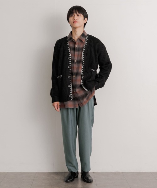 SENSE OF PLACE by URBAN RESEARCH(センスオブプレイスバイアーバンリサーチ)の「ウールライクダブルタックテーパードパンツ(スラックス・メンズ・ブラウン/ライトベージュ/ブラック/ミント/ボルドー/ブルー・LARGE/SMALL/MEDIUM)」の14枚目の写真