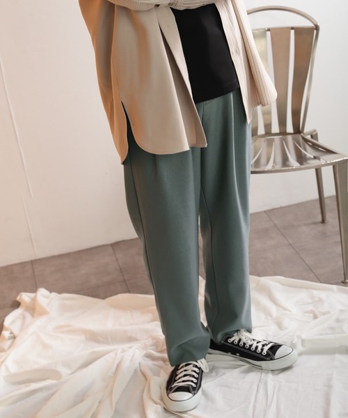 SENSE OF PLACE by URBAN RESEARCH(センスオブプレイスバイアーバンリサーチ)の「ウールライクダブルタックテーパードパンツ(スラックス・メンズ・ブラウン/ライトベージュ/ブラック/ミント/ボルドー/ブルー・LARGE/SMALL/MEDIUM)」の19枚目の写真