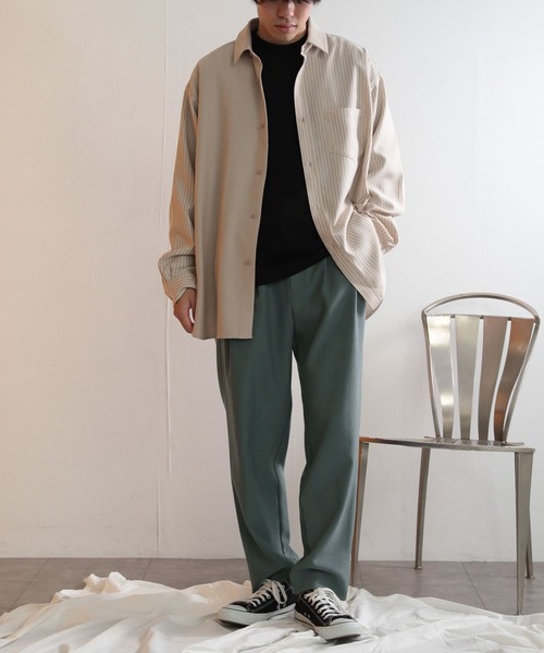 SENSE OF PLACE by URBAN RESEARCH(センスオブプレイスバイアーバンリサーチ)の「ウールライクダブルタックテーパードパンツ(スラックス・メンズ・ブラウン/ライトベージュ/ブラック/ミント/ボルドー/ブルー・LARGE/SMALL/MEDIUM)」の21枚目の写真