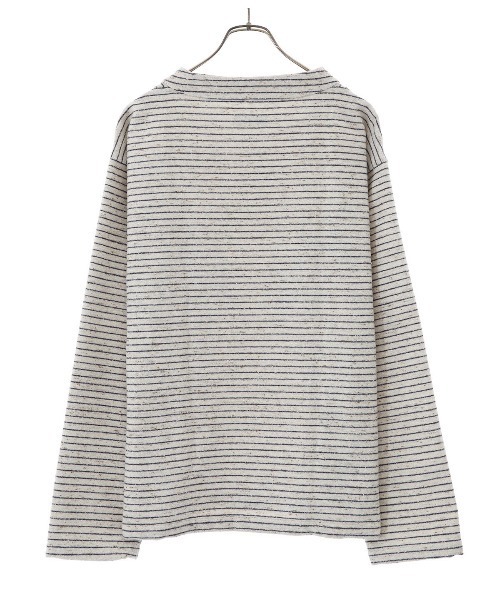 BALLAST ARK（バラストアーク）の「BALLAST ARK / バラストアーク：NEP BORDER PULL OVER：BA06-T002[AST]（Tシャツ/カットソー・メンズ・ホワイト×ネイビー/ブラウン系その他・L/M）」の3枚目の写真