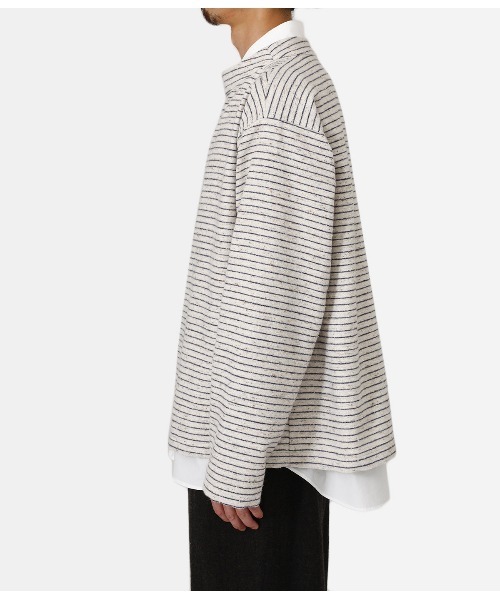 BALLAST ARK（バラストアーク）の「BALLAST ARK / バラストアーク：NEP BORDER PULL OVER：BA06-T002[AST]（Tシャツ/カットソー・メンズ・ホワイト×ネイビー/ブラウン系その他・L/M）」の8枚目の写真