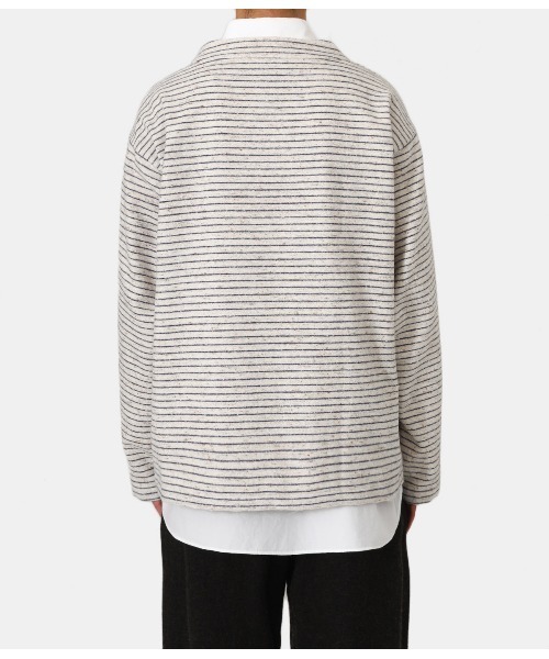 BALLAST ARK（バラストアーク）の「BALLAST ARK / バラストアーク：NEP BORDER PULL OVER：BA06-T002[AST]（Tシャツ/カットソー・メンズ・ホワイト×ネイビー/ブラウン系その他・L/M）」の9枚目の写真