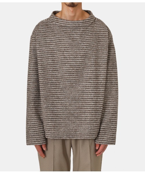 BALLAST ARK（バラストアーク）の「BALLAST ARK / バラストアーク：NEP BORDER PULL OVER：BA06-T002[AST]（Tシャツ/カットソー・メンズ・ホワイト×ネイビー/ブラウン系その他・L/M）」の15枚目の写真