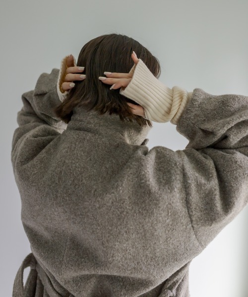 mystic(ミスティック)の「【サイズ展開あり】ステンカラーロングコート(ステンカラーコート・レディース・ブラック/ベージュ/ブラウン・1/2)」の13枚目の写真