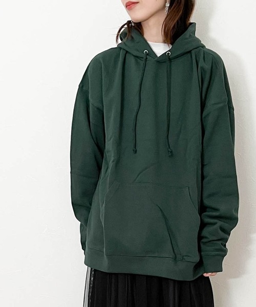 Ritzy（リッツィー）の「裏起毛プルパーカー レディース メンズ（パーカー・メンズ・ネイビー/オフホワイト/杢グレー/ブラック/アッシュ/グリーン・LARGE/X-LARGE/MEDIUM）」の5枚目の写真