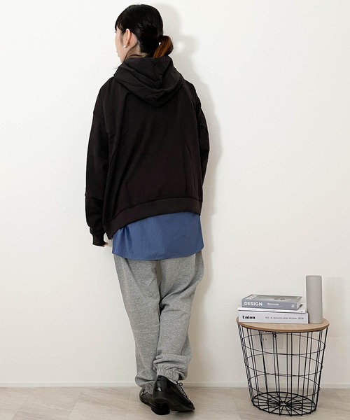 Ritzy（リッツィー）の「裏起毛プルパーカー レディース メンズ（パーカー・メンズ・ネイビー/オフホワイト/杢グレー/ブラック/アッシュ/グリーン・LARGE/X-LARGE/MEDIUM）」の14枚目の写真