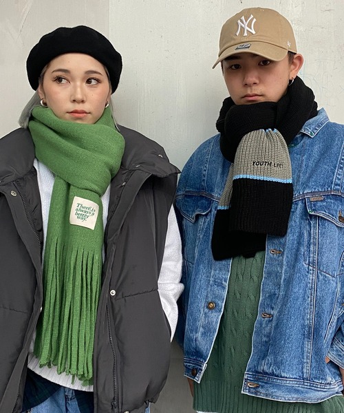 SPINNS（スピンズ）の「タグデザイン アクリル大判ストール（マフラー・レディース・オレンジ/ブラック/グリーン・ONESIZE）」の15枚目の写真