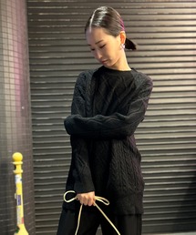 Kotoe（コトエ）の「ケーブルニット プルオーバーニット ホワイト ブラック（ニット/セーター・メンズ）」