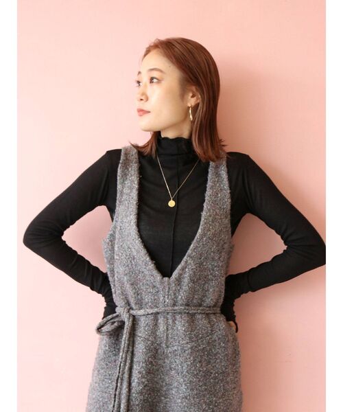 Ungrid（アングリッド）の「ハイネックシアーロングスリーブTee（Tシャツ/カットソー・レディース・ブラック/オフホワイト/オレンジ・FREE）」の7枚目の写真