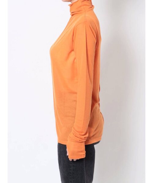 Ungrid（アングリッド）の「ハイネックシアーロングスリーブTee（Tシャツ/カットソー・レディース・ブラック/オフホワイト/オレンジ・FREE）」の10枚目の写真