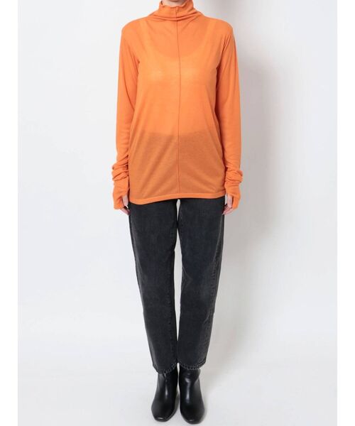 Ungrid（アングリッド）の「ハイネックシアーロングスリーブTee（Tシャツ/カットソー・レディース・ブラック/オフホワイト/オレンジ・FREE）」の15枚目の写真