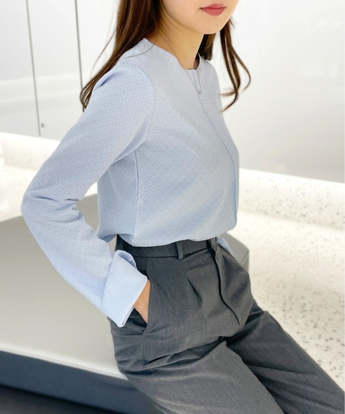 Meli rich（メリーリッチ）の「フラワージャガードプルオーバー（Tシャツ/カットソー・レディース・ライトブルー/ブラック/アイボリー・MEDIUM）」の3枚目の写真