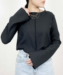 Meli rich | ジャガードフレアスリーブカットソー(Tシャツ/カットソー)