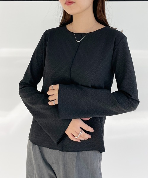 Meli rich（メリーリッチ）の「フラワージャガードプルオーバー（Tシャツ/カットソー・レディース・ライトブルー/ブラック/アイボリー・MEDIUM）」の9枚目の写真