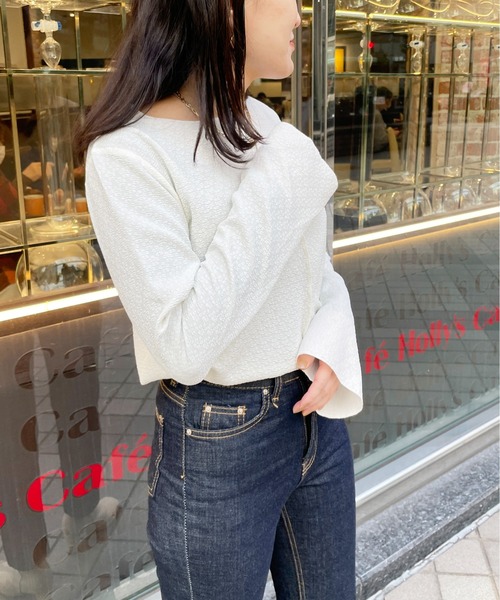 Meli rich（メリーリッチ）の「フラワージャガードプルオーバー（Tシャツ/カットソー・レディース・ライトブルー/ブラック/アイボリー・MEDIUM）」の18枚目の写真