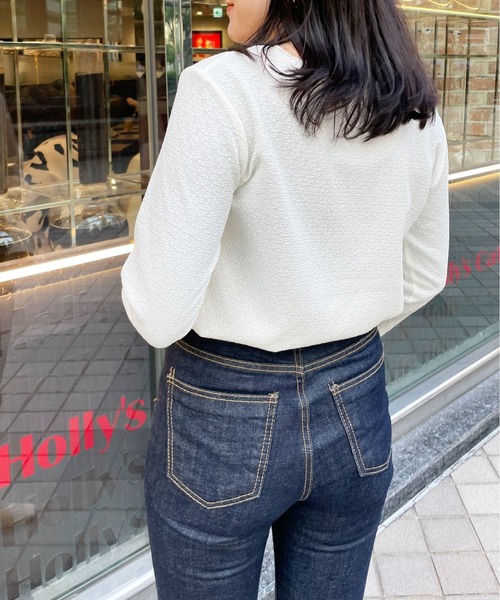 Meli rich（メリーリッチ）の「フラワージャガードプルオーバー（Tシャツ/カットソー・レディース・ライトブルー/ブラック/アイボリー・MEDIUM）」の20枚目の写真