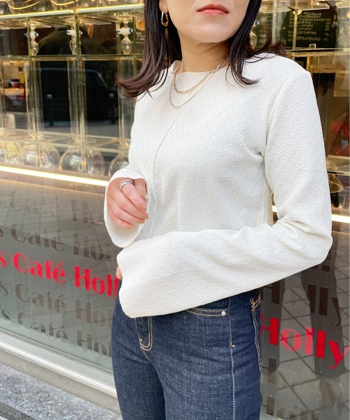 Meli rich（メリーリッチ）の「フラワージャガードプルオーバー（Tシャツ/カットソー・レディース・ライトブルー/ブラック/アイボリー・MEDIUM）」の22枚目の写真