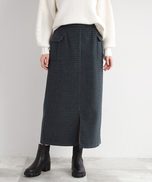 DRESKIP（ドレスキップ）の「◆【レトロな雰囲気が決め手】千鳥柄ナロースカート（スカート・レディース・ベージュ系その他2/ブラック系1/ネイビー系1・02/03）」の3枚目の写真