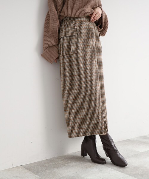 DRESKIP（ドレスキップ）の「◆【レトロな雰囲気が決め手】千鳥柄ナロースカート（スカート・レディース・ベージュ系その他2/ブラック系1/ネイビー系1・02/03）」の2枚目の写真