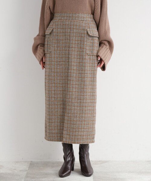 DRESKIP（ドレスキップ）の「◆【レトロな雰囲気が決め手】千鳥柄ナロースカート（スカート・レディース・ベージュ系その他2/ブラック系1/ネイビー系1・02/03）」の4枚目の写真